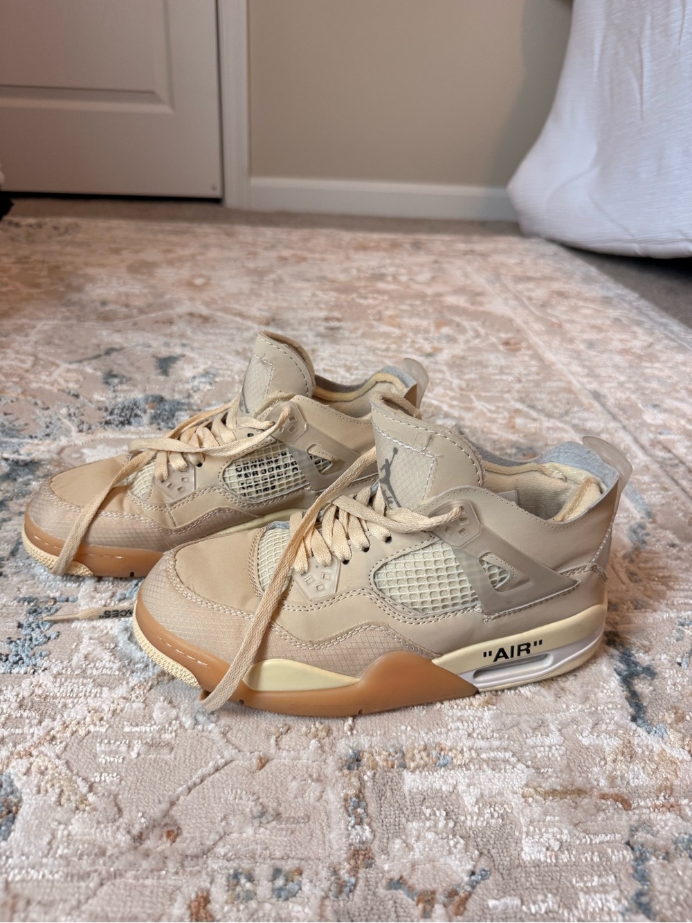 Beige "AIR" Basketball Sneakers